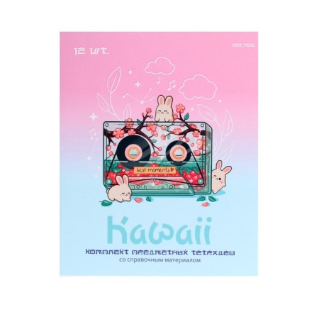 A set of subject notebooks 12 objects of 48 Kawaiii sheets, cover coated cardboard, Soft-Touch lamination, selective varnish, offset block-6