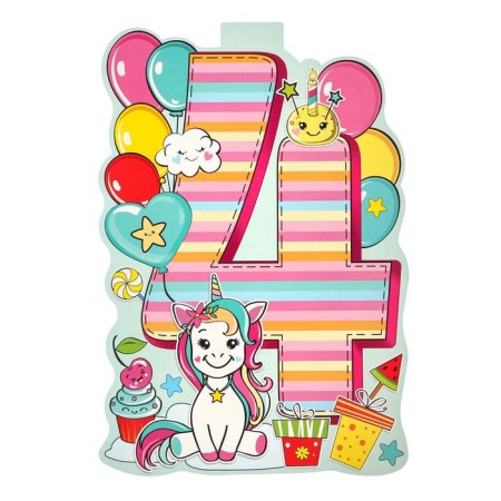 Poster "4 years" unicorn, a3