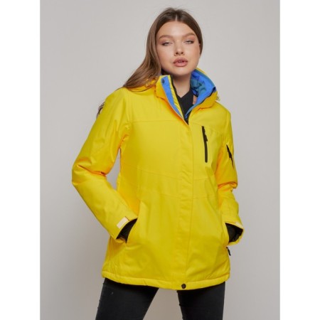 Ski jacket female, size 46, yellow color-2