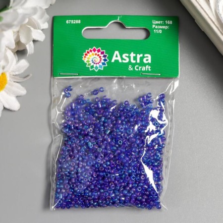 Beads "Astra" 11/0, 20 g (168 blue)-2