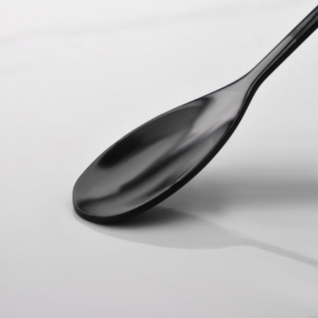 Spoon of barn stainless steel with a fork, length 32.5 cm, black color-1