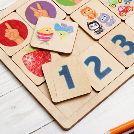 Developing wooden game "We count up to five"-1
