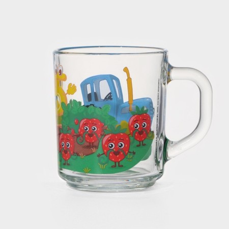 Mug "Blue Tractor. Numbers ", 250 ml, d = 7.2 cm, h = 9 cm, glass-2