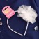Hair cap "baby" ears, lush bow, 1 cm white