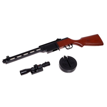 PPSh machine gun, with a laser, a flashlight, 70 cm, shoots 6 mm bullets-3