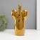 Ceramics candlestick for 1 candle "Angel" d = 3.5 cm gold 14x9.5x25 cm