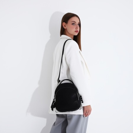 Backpack - female bag Richet, artificial leather, black color-6
