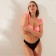 Swimsuit female separate minku color pink-black, size 48