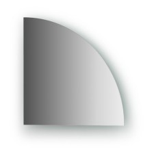 Mirror tiles with a polished edge quarter circle 25 x 25 cm, silver EvoForm