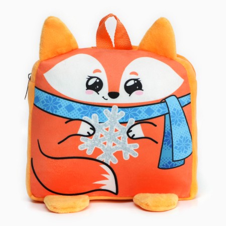 New Year's children's backpack "Fox with Snezhinka" 24x24 cm, for the New Year-1