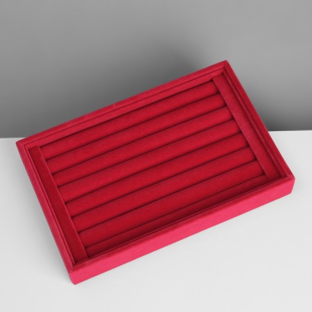 Stand for rings 7 stripes, phlock, 22.5 × 15 × 3 cm, bright pink color-1