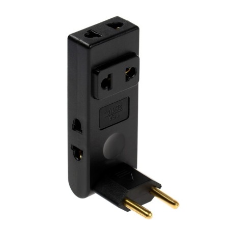 The tee is flat, rotary, 4 outlets, 10a, without salary, black-2