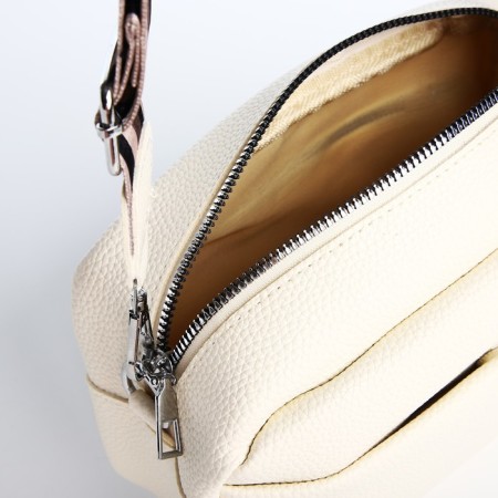 Bag Cross-Bodi with a zipper, white color-5