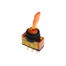 Tumbbler single -pole with yellow LED indication, 12 V, 20 A, 3 contacts
