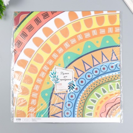Scrapbooking paper bilateral "ethnic" density 180 g 30.5x32 cm-5