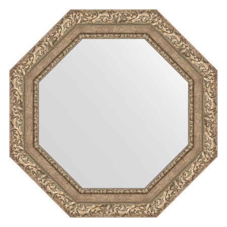 Mirror in the baguette frame, an antique silver vignette 85 mm, 60x60 cm