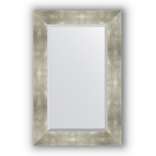 Mirror with fatset in the baguette frame - aluminum 90 mm, 56 x 86 cm, evoForm