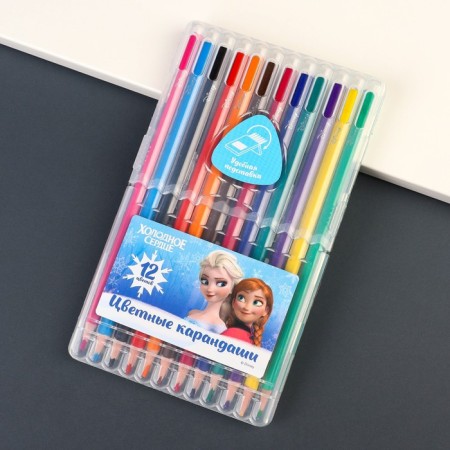 Colored pencils, 12 colors, trihedral, cold heart-5