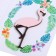 A postcard with a wooden element "Dream!" Handmade, Flamingo, 14.7x10.5 cm