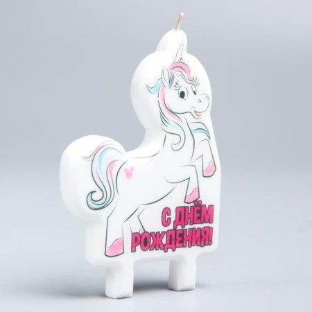 Candle for the cake "Happy Birthday!", 70 x 100 mm, Minnie and unicorn-2