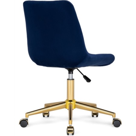 Computer chair Chester Metal/velor, gold/blue 49x60x84 cm-4