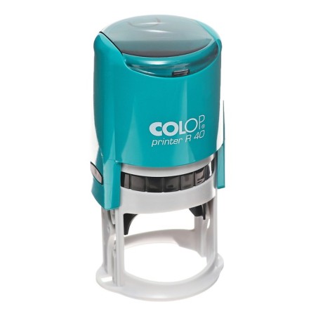 Equipment for round printing automatic Colop Printer R40, diameter 41.5 mm, with a lid, turquoise housing-6