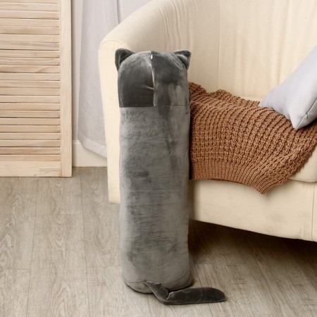 Soft toy-podushka "Cat", 70 cm, gray color-3