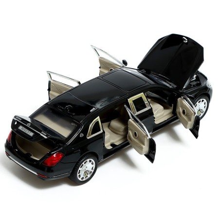 Metal machine "Limousine", 1:24, doors, hood, trunk, black color open-4