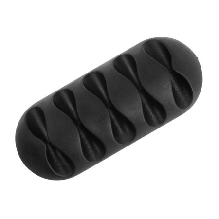 Torso wire holder, self -adhesive, 5 divisions, 6.5 × 3 cm, black-1