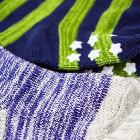 Socks anti-slip children's, blue/green color, size 8-10 (0-12 months)-2 pairs-1