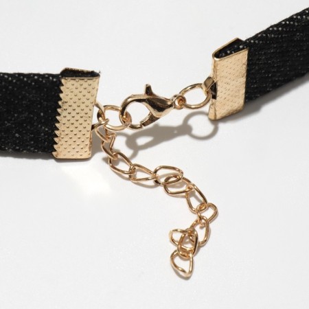 Choker "jeans" circle with a drop, black color, 36 cm-1