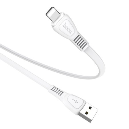Hoco X40 cable, USB - Lightning, 2.4 A, 1 m, flat, white-5