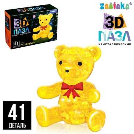 3D puzzle "Bear", crystalline, 41 detail, MIX color