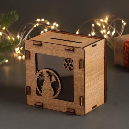 New Year's piggy bank "Snowman" 12x12x9 cm-2