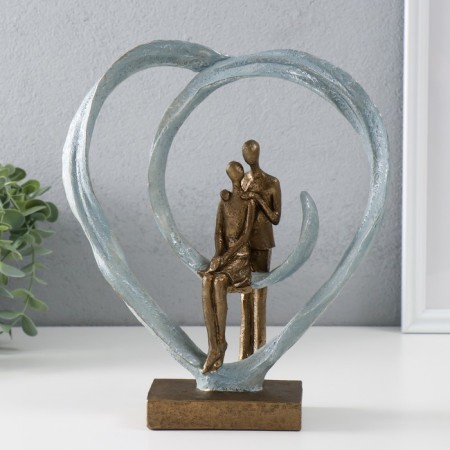 Souvenir Polystone "Abstraction. A couple in the heart" bronze, silver 23x7x26 cm