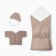 A set for a newborn (blanket, cap, swing, belt), beige color, height 56-62 cm