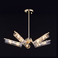 Crystal chandelier Gerhort G11055/10FGD CL, 10x35W, G9, 55x73x73 cm, gold color