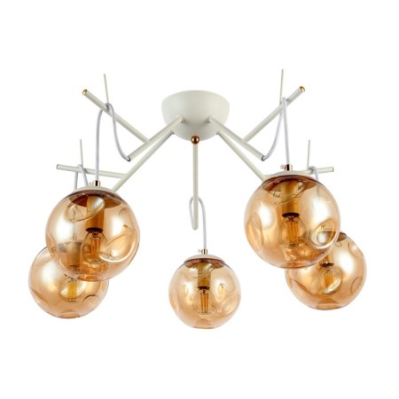 Ceiling EVOLUCE lamp. Sle110202-05. Calletta. 5x40 watts, E14, 57x57x26 cm, white color-4
