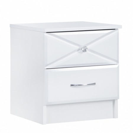 Tumbling bedside Seville MDF, white/white glossy