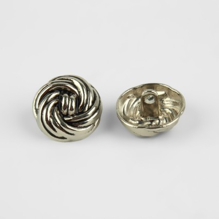 A set of metal buttons on the leg, d = 17 mm, 5 pcs, the color is black-silver-2