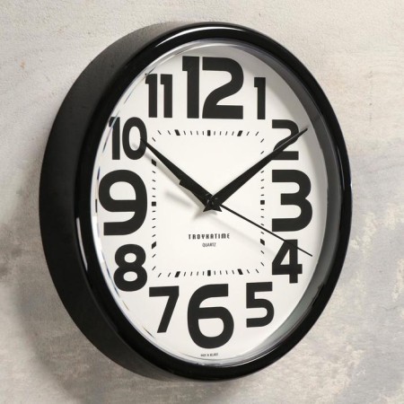 Wall clock, series: classic, smooth move, d = 23 cm, black-1