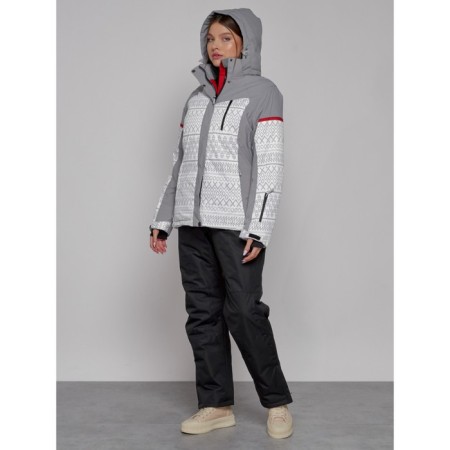 Ski jacket female winter, size 50, white color-3