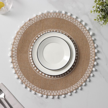 Serving napkin on the table "Africa", 38 × 38 cm, white color-2