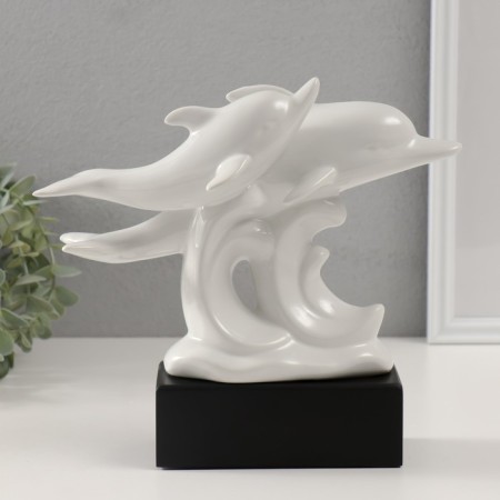 Souvenir Ceramics "Dolphins on the waves" White 7.3x22x23 cm
