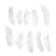 A set of feathers for decor 10 pcs., Size 1 pcs: 10 × 2 cm, white color