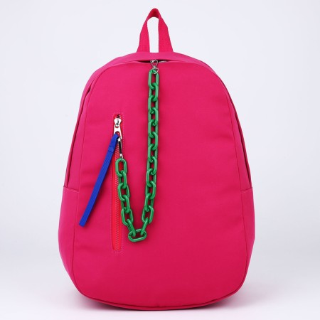 School textile school with pocket, pink color, 45x30x15 cm-4