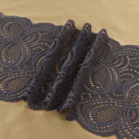 Lace elastic fabric, 180 mm × 2.7 ± 0.5 m, graphite color-2
