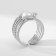 Ring with pearls "bohemia" white color in silver, dimensionless