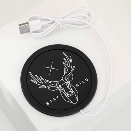 Gift set "Be No. 1", ceramic mug 310 ml, thermal stand Ø 10 cm, black color-7