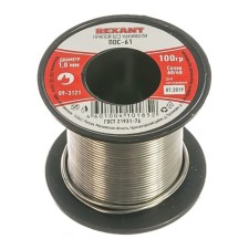 Solder without rosin Rexant, 100 g, d = 1 mm, tin 61%, lead 39%